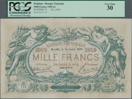 Belgium / Belgien: Banque Nationale 1000 Francs 1919, P.73, Truly A Great Rarity And A Very Hard To - Altri & Non Classificati