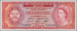 Belize: 5 Dollars January 1st 1976, P.35b, Great Original Shape And Perfect UNC Condition. - Belize