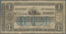 Brazil / Brasilien: Thesouro Nacional 1 Mil Reis 1833, P.A219, Rare Banknote Without Larger Damages, - Brazil