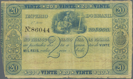 Brazil / Brasilien: Imperio Do Brasil 20 Mil Reis ND(1850), P.A223, Very Rare And Seldom Offered Ban - Brazil