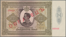 Bulgaria / Bulgarien: 20 Leva 1928 SPECIMEN, P.49As, Almost Perfect With A Few Tiny Creases At Lower - Bulgarie
