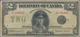 Canada: Dominion Of Canada 2 Dollars 1923, P.34j, Still Nice With A Number Of Folds And Creases And - Kanada