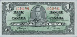 Canada: 1 Dollar 1937 P. 58e, Light Creases At Right Border, No Holes Or Tears, Condition: XF+ To AU - Canada