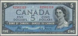 Canada: 5 Dollars 1954 "Devil's Face Hair Style" Issue With Signature Coyne & Towers, P.68a, Highly - Canada
