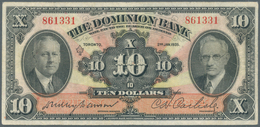 Canada: The Dominion Bank 10 Dollars 1935, P.S1034, Beautiful Note With Bright Colors And Crisp Pape - Canada