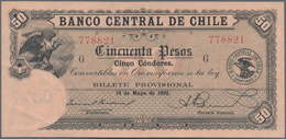 Chile: Banco Central De Chile 50 Pesos 1928, P.84b, Very Rare And Seldom Offered Note In Excellent C - Chile