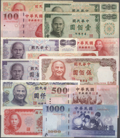 China: China-Taiwan Set With 13 Banknotes 1969-2000 Comprising 10 Yuan 1969 P.1979b In VF+, 2 X 50 A - Chine