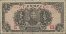 China: The Central Reserve Bank Of China 1000 Yuan 1944 P. J36 In Used Condition With Several Folds - Chine