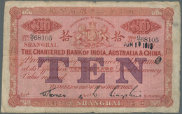 China: Chartered Bank Of India, Australia & China 10 Dollars June 10th 1913, P.35, Highly Rare Note - Chine