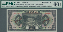 China: Provincial Bank Of The Three Eastern Provinces - TIENTSIN Branch, 1 Dollar 1929 SPECIMEN, P.S - Cina