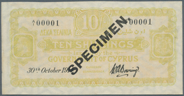 Cyprus / Zypern: 10 Shillings 1914 Specimen, P.4s In Perfect UNC Condition. Extremely Rare! - Zypern