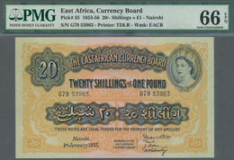 East Africa / Ost-Afrika: Rare Set Of 2 CONSECUTIVE Banknotes 20 Shillings = 1 Pound 1955 With Seria - Autres - Afrique