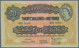East Africa / Ost-Afrika: The East African Currency Board 20 Shillings 1956, Queen Elizabeth II At R - Sonstige – Afrika
