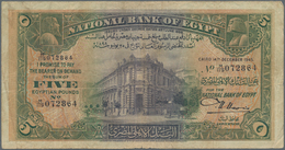 Egypt / Ägypten: Pair With 5 Pounds 1945 National Bank Of Egypt P.19c In A Nice Fine Condition And 1 - Egypt