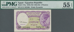 Egypt / Ägypten: Consecutive Pair Of 5 Piastres ND(1952-58), P.174a, Both PMG Graded 55 About Uncirc - Egypt