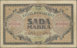 Estonia / Estland: 100 Marka 1922, P.58a, Seldom Offered And Rare Banknote, Still Nice Condition Wit - Estonie
