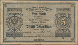 Finland / Finnland: 5 Markkaa 1878, P.A43, Still Great Original Shape With A Few Folds And Lightly T - Finland