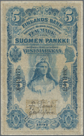 Finland / Finnland: 5 Markkaa 1897, P.2, Very Nice Note Without Larger Damages, Just A Few Folds And - Finlande