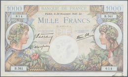 France / Frankreich: Set Of 5 MOSTLY CONSECUTIVE Notes 1000 Francs "Commerce & Industrie" 1940-44 P - Other & Unclassified