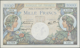 France / Frankreich: 1000 Francs 1940, P.96a, Almost Perfect Condition With A Few Pinholes At Left A - Other & Unclassified