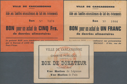 France / Frankreich: Ville De Carcassonne 1, 5 Francs And Bon De Donateur, ND, P.NL In UNC Condition - Other & Unclassified