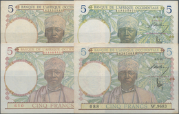 French West Africa / Französisch Westafrika: Banque De L'Afrique Occidentale Set With 4 Banknotes Co - West African States