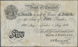 Great Britain / Großbritannien: 5 Pounds 1936 "Bernhard" Forgery, London Branch, Signature K.O. Pepi - Other & Unclassified