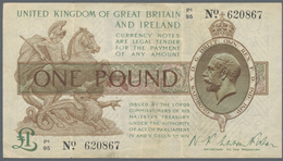 Great Britain / Großbritannien: 1 Pound 1922 P. 359a, Used With Some Folds And Light Stain, No Holes - Sonstige & Ohne Zuordnung