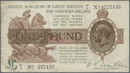Great Britain / Großbritannien: 1 Pound 1928 P. 361b In Used Condition With Folds And Stain In Paper - Other & Unclassified
