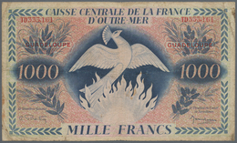 Guadeloupe: Caisse Centrale De La France D'Outre-Mer 1000 Francs 1944 With Watermark, P.30b, Extraor - Otros – América