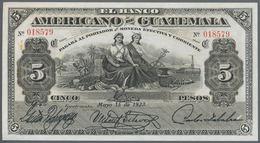 Guatemala: El Banco Americano De Guatemala 5 Pesos 1923, P.S117, Tiny Pinholes At Left And Right, Ot - Guatemala