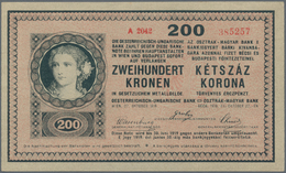 Hungary / Ungarn: 200 Kronen 1918 Österreichisch-Ungarische Bank, P.16, Series A2042 With Wavy Lines - Ungarn