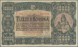 Hungary / Ungarn: Nice Lot With 4 Banknotes Comprising 1000 Korona With Forged Red Stamp "MAGYARORSZ - Ungarn