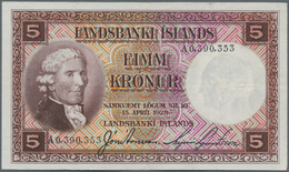 Iceland / Island: Landsbanki Íslands Lot With 3 Banknotes Of The L.15.04.1928 Second Issue With 2x 5 - Iceland