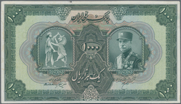 Iran: Rare Proof Print Of 1000 Rials ND(1924) P. 30p, Uniface Printed, Previously Mounted With Light - Iran