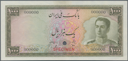 Iran: 1000 Rials ND(1951) Color Trial Specimen In Ocre-green Color With Zero Serial Numbers And Spec - Iran