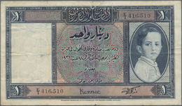 Iraq / Irak: 1 Dinar 1942 P. 18, Used With Folds And Creases, Stronger Center Fold, Stain On Back, N - Irak