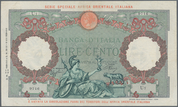 Italian East Africa / Italienisch Ost-Afrika: 100 Lire 1938 P. 2, Used With Several Folds And Crease - Italienisch Ostafrika