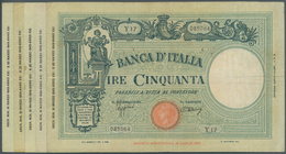 Italy / Italien: Set Of 5 Notes 50 Lire 1943 P. 65, All In Similar Conditoin, Used With Folds, But S - Other & Unclassified