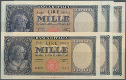 Italy / Italien: Set Of 6 Notes Containing 2x 1000 Lire 1943 P. 82 And 4x 1000 Lire 1947 P. 83, All - Other & Unclassified