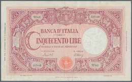Italy / Italien: 500 Lire 1950 P. 90, Rare And Searched-for Issue, Center Fold, Lighter Horizontal F - Other & Unclassified
