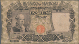 Italy / Italien: Set 3 Pcs 500 Lire 1919 "Banco Di Napoli" P. S858, All Used With Light Folds In Pap - Other & Unclassified