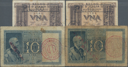 Italy / Italien: Set With 4 Banknotes Comprising A Pair Of The 100 Lire On 1 Lire Liguria Freedom Co - Other & Unclassified