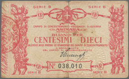 Italy / Italien: POW Camp ASINARA Bon Of 10 Centesimi ND, P.NL With A Few Folds And Lightly Toned Pa - Altri & Non Classificati
