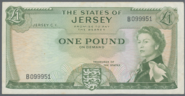 Jersey: 1 Pound 1963 W/o Signature P. 8c, Used With Light Folds In Paper But No Holes Or Tears, Pape - Other & Unclassified