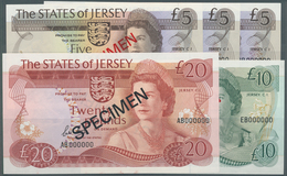 Jersey: Set With 5 Specimen Notes Of The 1970's/80's Series Containing 5 Pounds Specimen  With Signa - Other & Unclassified