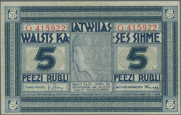 Latvia / Lettland: Latwijas Walsts Kaşes 5 Rubli 1919, P.3f, Great Original Shape And Bright Colors - Latvia