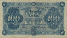 Latvia / Lettland: 100 Latu 1925, P.14b, Excellent Condition With A Soft Vertical Fold At Center Onl - Latvia