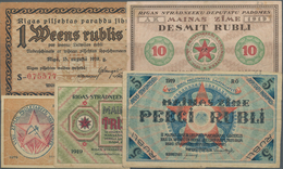 Latvia / Lettland: Set With 5 Notgeld Issues City Government Of Riga With 1 Rublis August 15th 1919 - Letonia