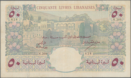 Lebanon / Libanon: Banque De Syrie Et Du Liban 50 Livres 1950, P.52, Very Nice Condition With A Few - Lebanon